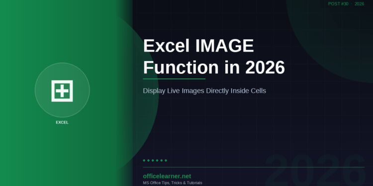 Excel IMAGE Function in 2026: Display Live Images Directly Inside Spreadsheet Cells