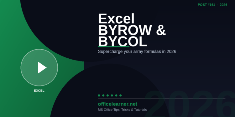 Excel BYROW, BYCOL & MAKEARRAY: Supercharge Your Array Formulas in 2026