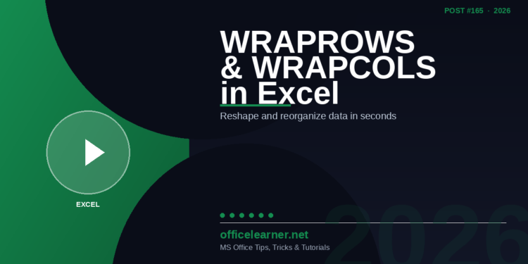 Excel WRAPROWS & WRAPCOLS: Reshape and Reorganize Data in Seconds