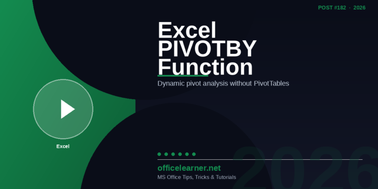 Excel PIVOTBY Function in 2026: The Ultimate Guide to Dynamic Pivot Analysis Without Pivot Tables