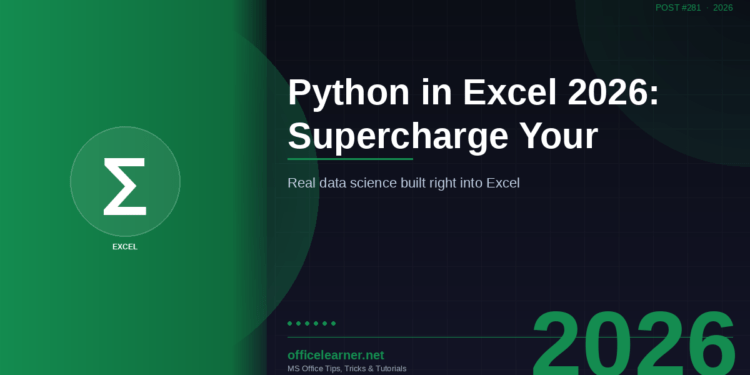 Python in Excel 2026: Supercharge Your Spreadsheets with Real Data Science