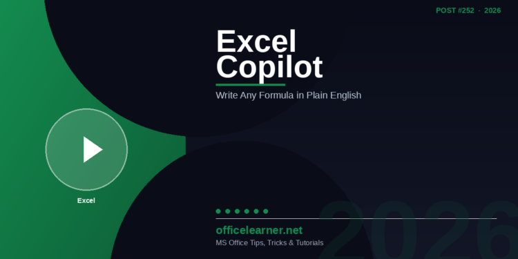 Excel Copilot Formula Builder in 2026: Create Any Excel Formula Using Plain English